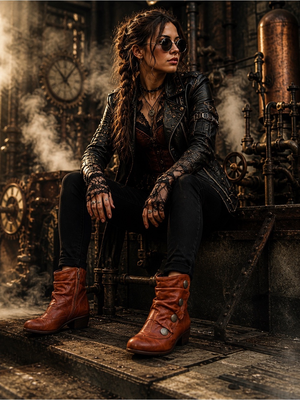 Web Shoemakers EU 38 Brown Leather Slouchy Button Ankle Boots